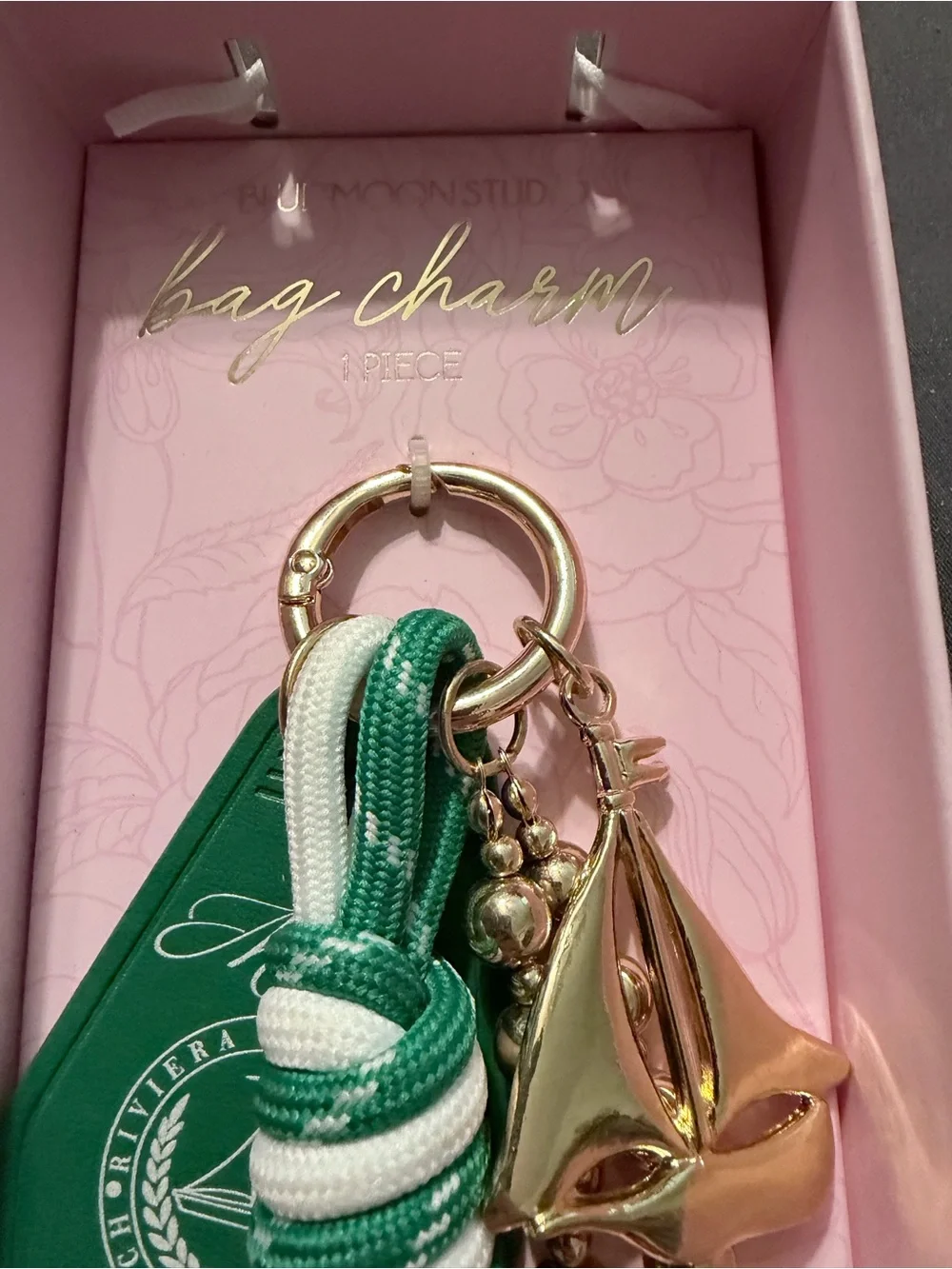 New! Blue Moon Studio Monaco Yacht Club Bag Charm/Keychain